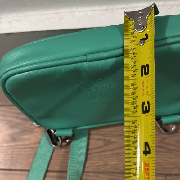 Zara Mint Green Crossbody Purse Vegan Leather long strap. - Picture 9 of 9